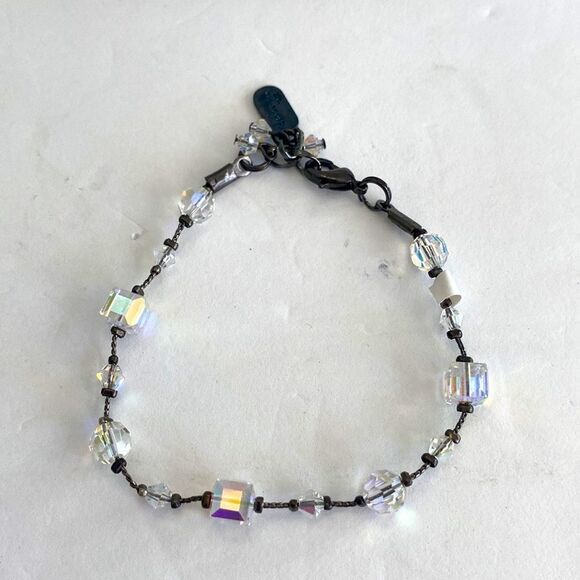 Dabby reid iridescent clear crystal hematite color chain extender chain - Picture 1 of 3